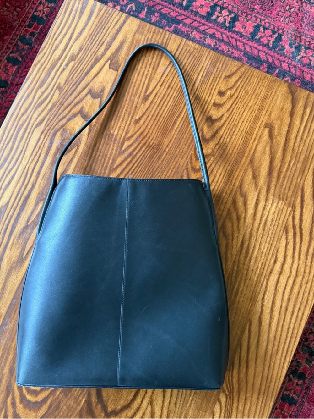 Vagabond Black Leather Shoulder Tote